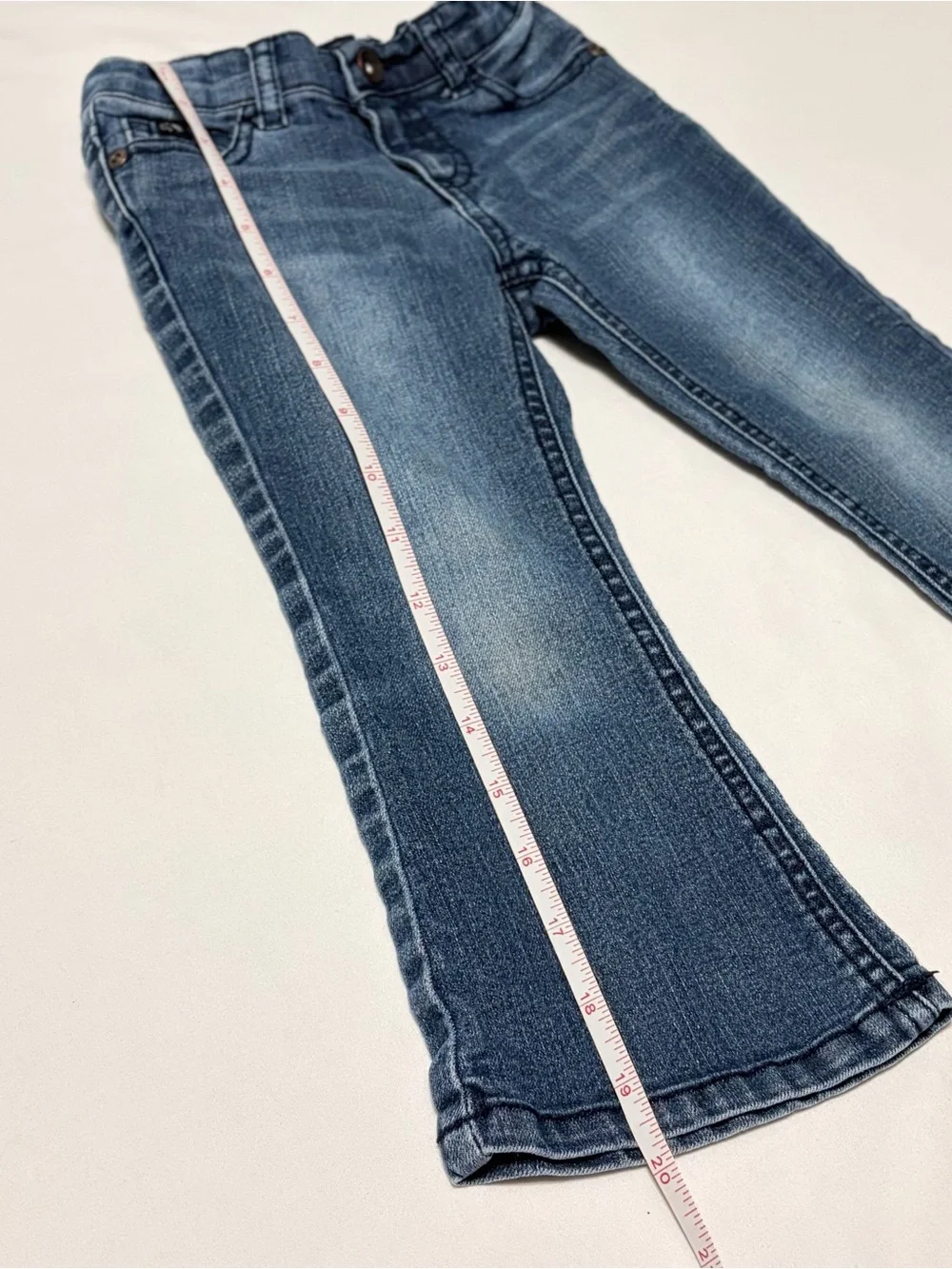 Jordache Flare Girls 3T Jeans With Faded‎ Denim snap and zip close, Discontinued